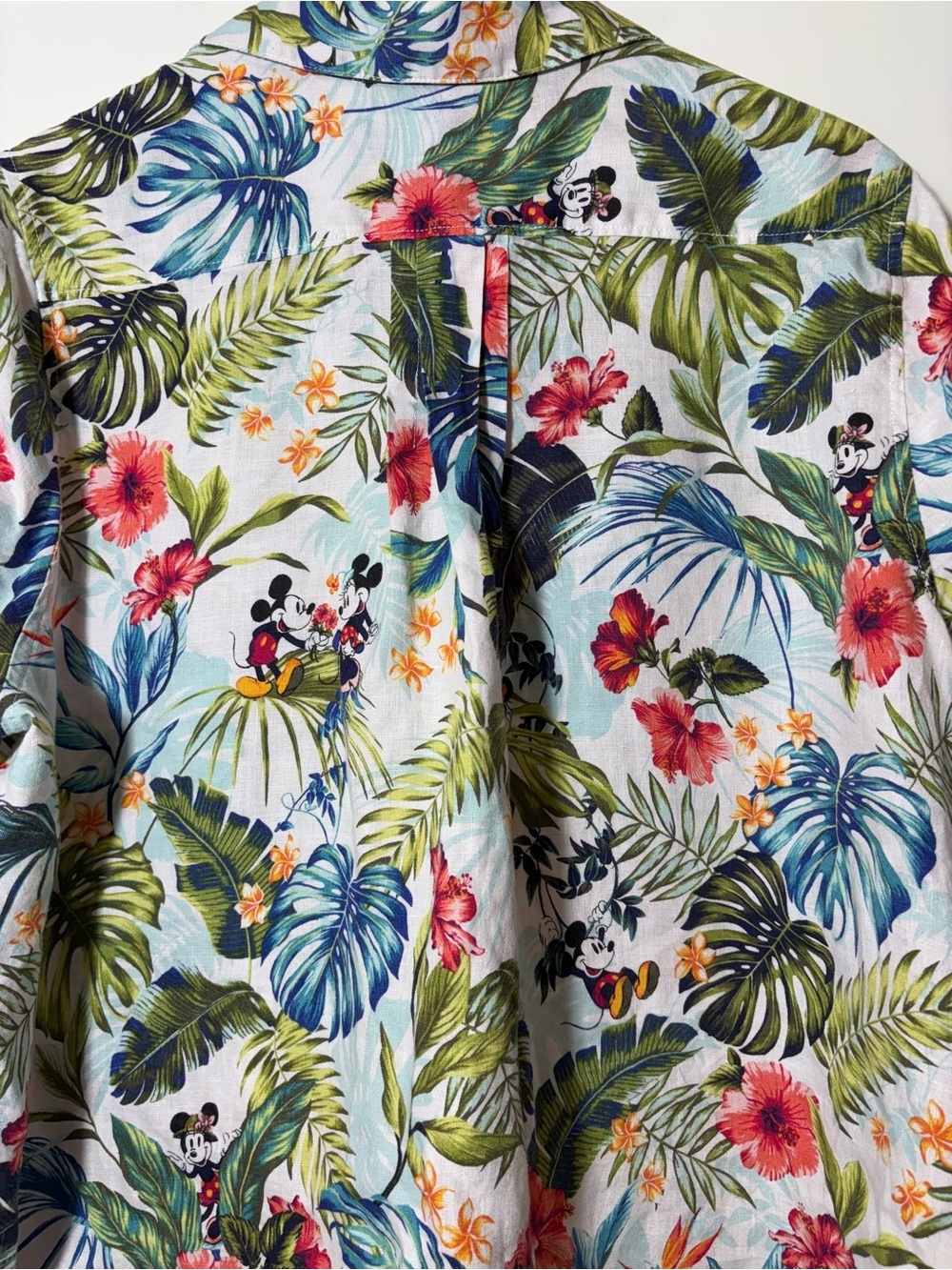 TOMMY BAHAMA Disney Jungle Jubilee Women’s Linen Shirt Mickey/Minnie Mouse L - Picture 7 of 11